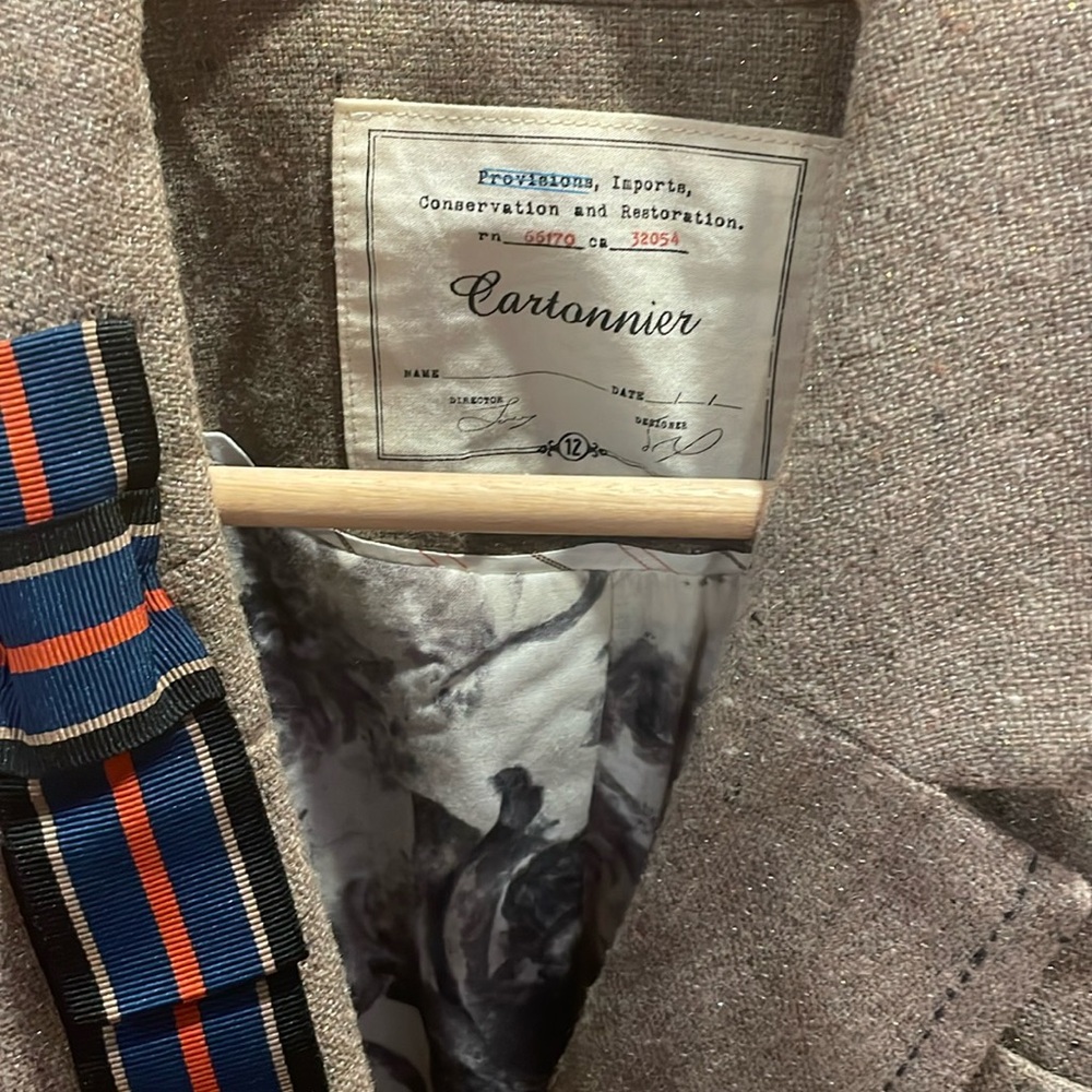 Anthropologie Cartonnier Frontrunner Equestrian Detailed Tweed Blazer 12 - Picture 6 of 12